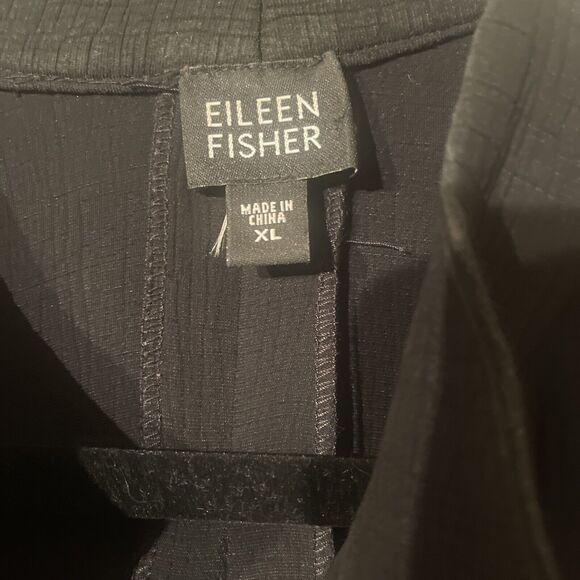 Women's Eileen Fisher Black Textured Rayon Silk Blazer Jacket Size X Large - Picture 6 of 7
